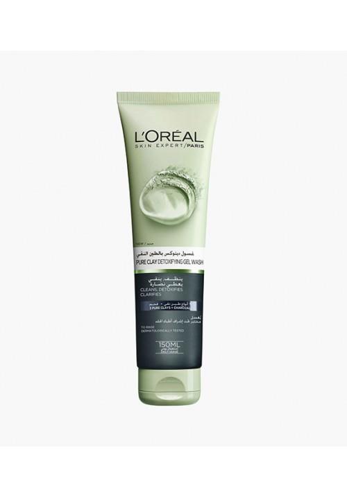 ژل تمیزکننده پوست لورال L'OREAL Paris Pure Clay Detoxifying Charcoal Gel Wash